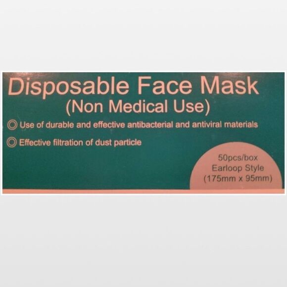 New Unisex 50 Blue & White Disposable Face Masks - Picture 5 of 15